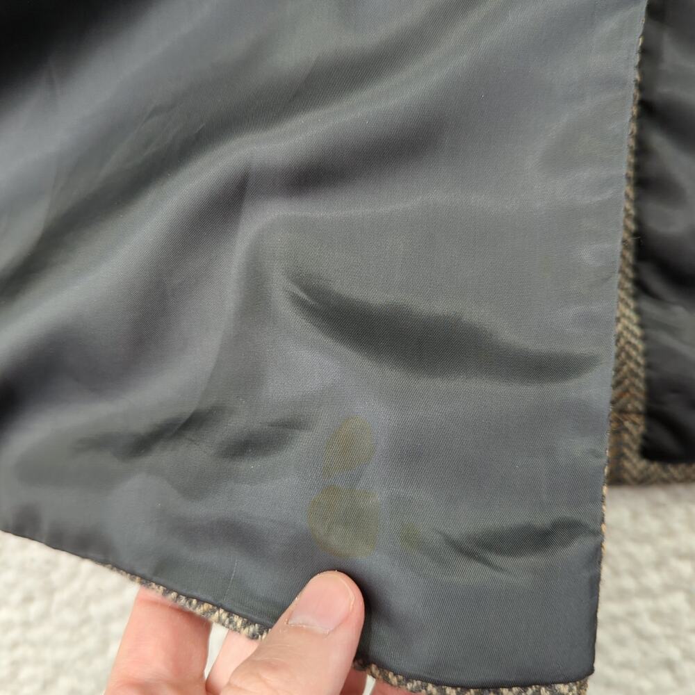 Oxxford Cashmere Chevron Gray‎ Beige Suit Jacket Two Button Sport Coat Men's 43S - Picture 12 of 12